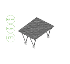Náhled obrázku produktu: Fotovoltaický přístřešek Carport + panely + měnič + baterie                                                                                                                                                                                                    